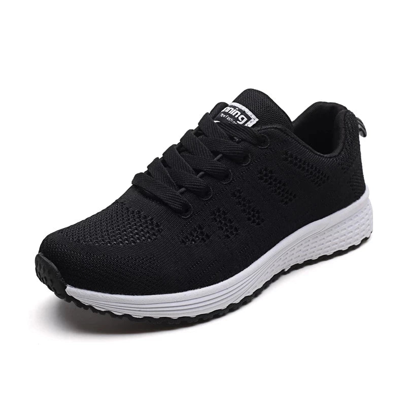 Sneakers femme en tissu extensible à lacets – CLEVI Paris