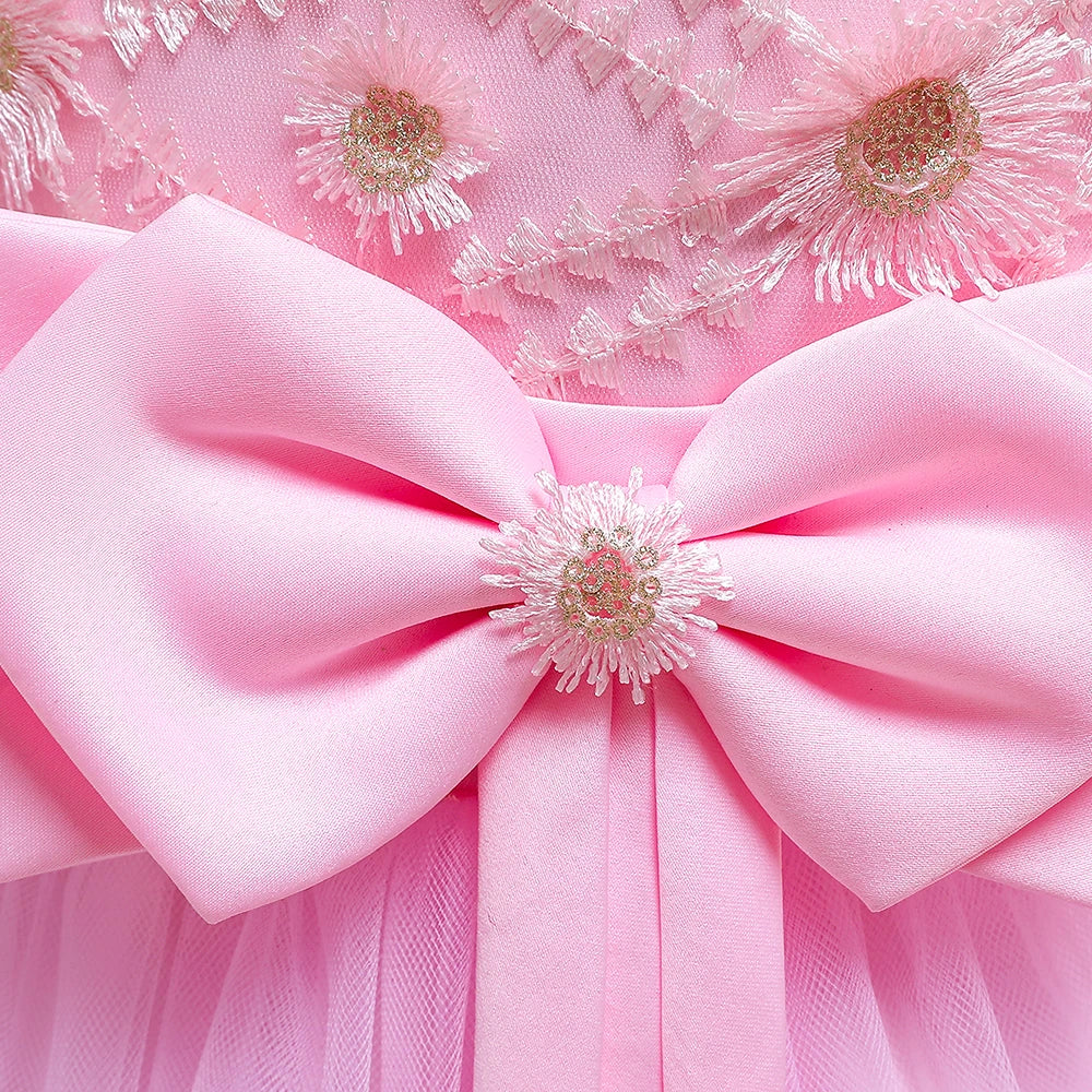 Robe cérémonie fille en dentelle florale – CLEVI Paris