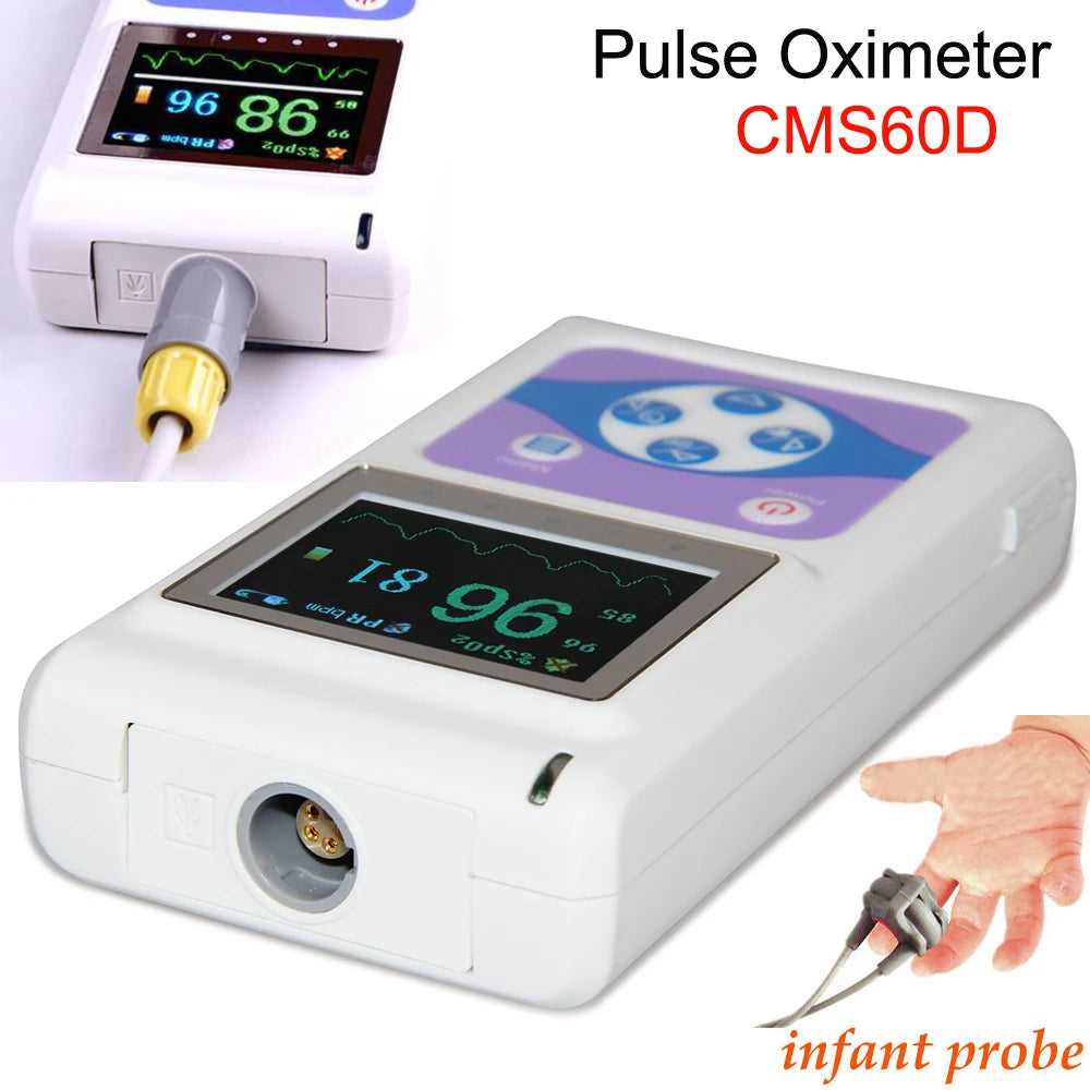 Oxymètre Portable Contec CMS60D OLED SpO2 Sonde Néonatale Logiciel PC – CLEVI Paris