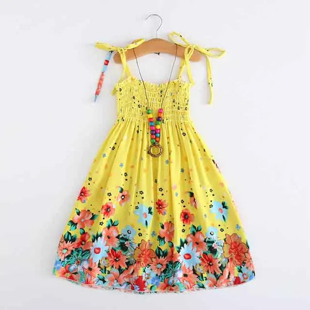 Robe fille bohème à fleurs et volants – CLEVI Paris