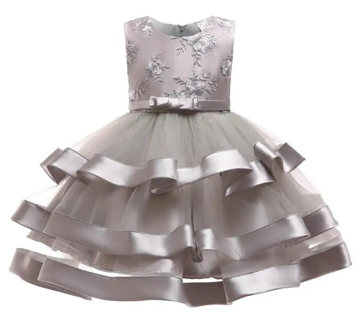 Robe cérémonie fille à fleurs brodées – CLEVI Paris