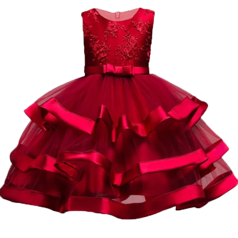 Robe cérémonie fille à fleurs brodées – CLEVI Paris