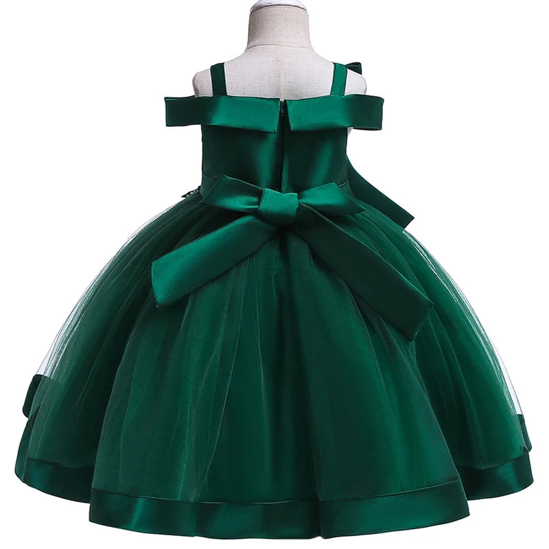 Robe cérémonie fille à fleurs appliquées – CLEVI Paris