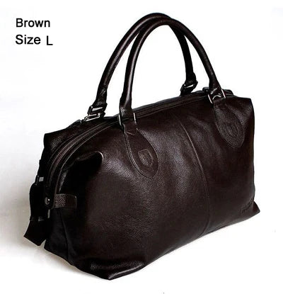 Sac Voyage Duffle Cuir Vache Véritable Unisexe Grande Capacité 50cm – CLEVI Paris