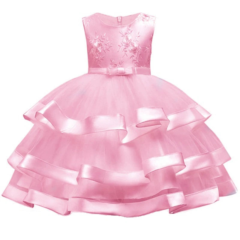 Robe cérémonie fille à fleurs brodées – CLEVI Paris