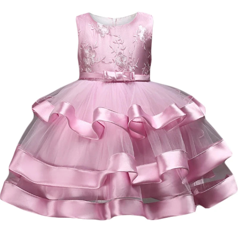Robe cérémonie fille à fleurs brodées – CLEVI Paris