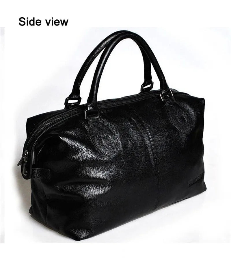 Sac Voyage Duffle Cuir Vache Véritable Unisexe Grande Capacité 50cm – CLEVI Paris