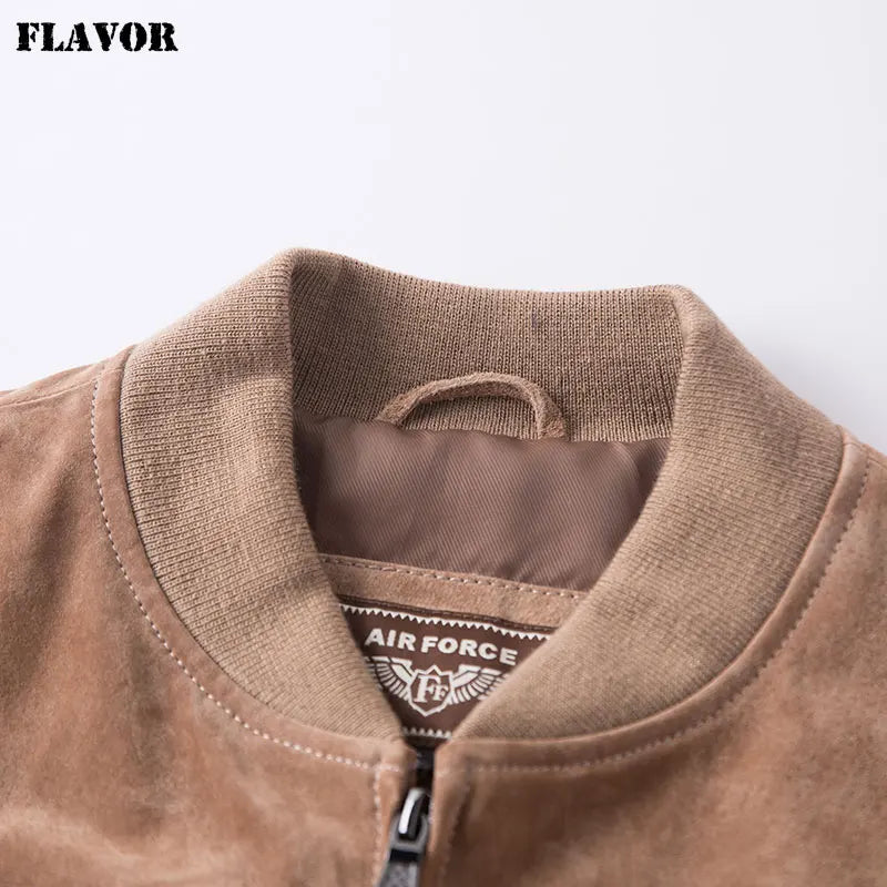 Blouson homme en cuir de porc à col rond – CLEVI Paris