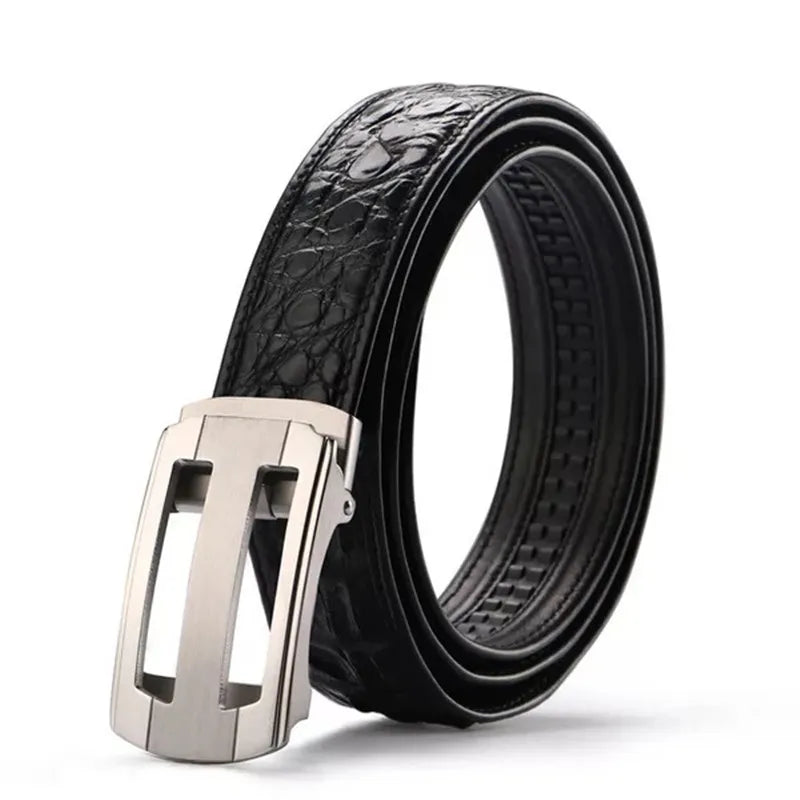 Ceinture homme en cuir de crocodile automatique – CLEVI Paris