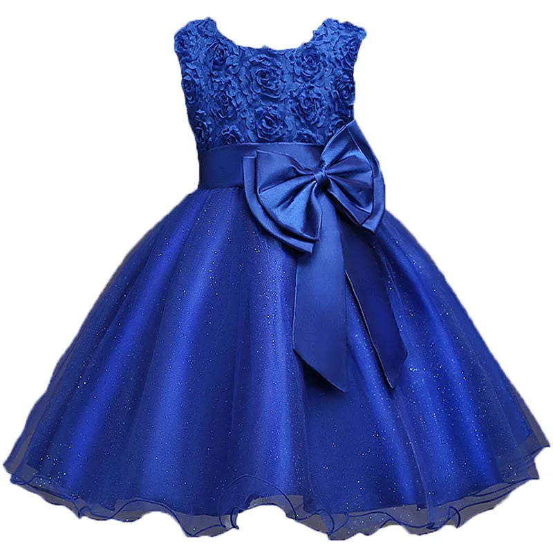 Robe de fête fille brodée sans manches – CLEVI Paris