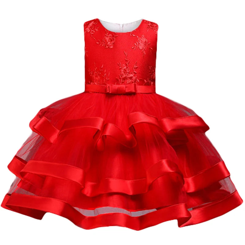 Robe cérémonie fille à fleurs brodées – CLEVI Paris