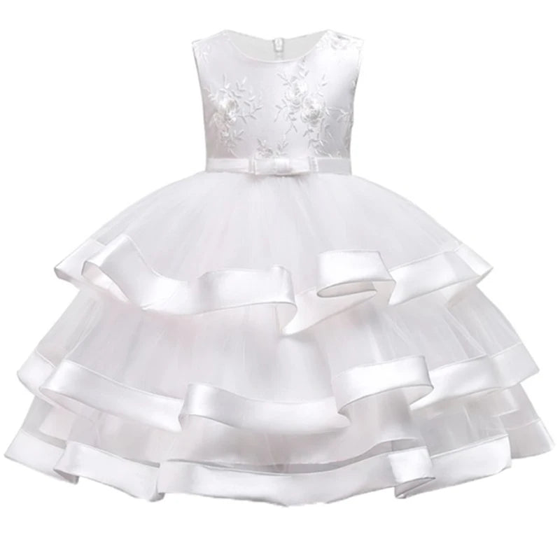 Robe cérémonie fille à fleurs brodées – CLEVI Paris