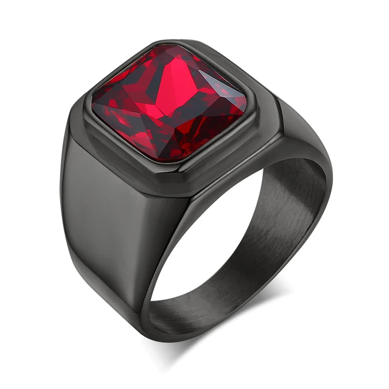 Bague homme carrée en acier et zirconium – CLEVI Paris