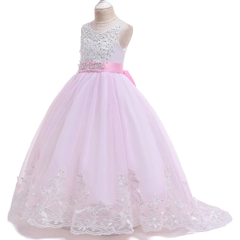Robe longue cérémonie fille à fleurs – CLEVI Paris