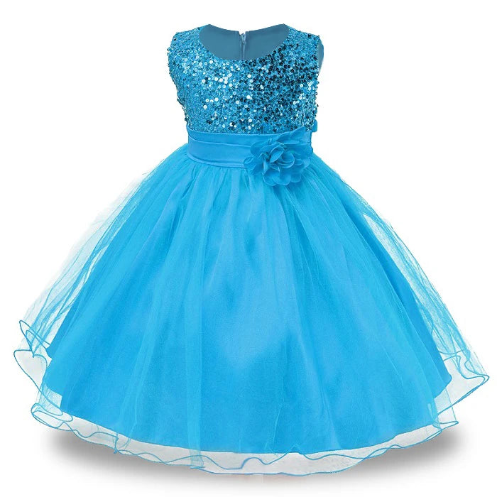 Robe de cérémonie fille sans manches – CLEVI Paris