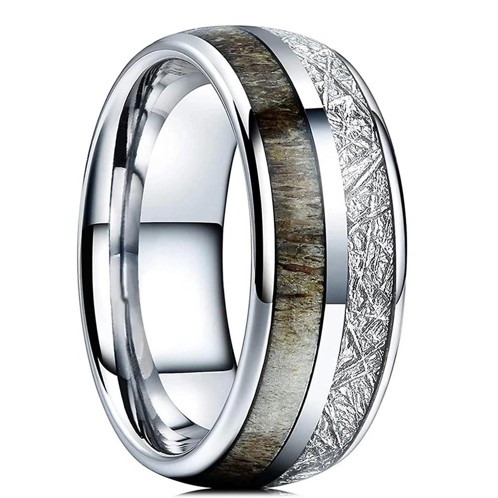 Bague Unisexe Opale Rouge et Météorite – CLEVI Paris
