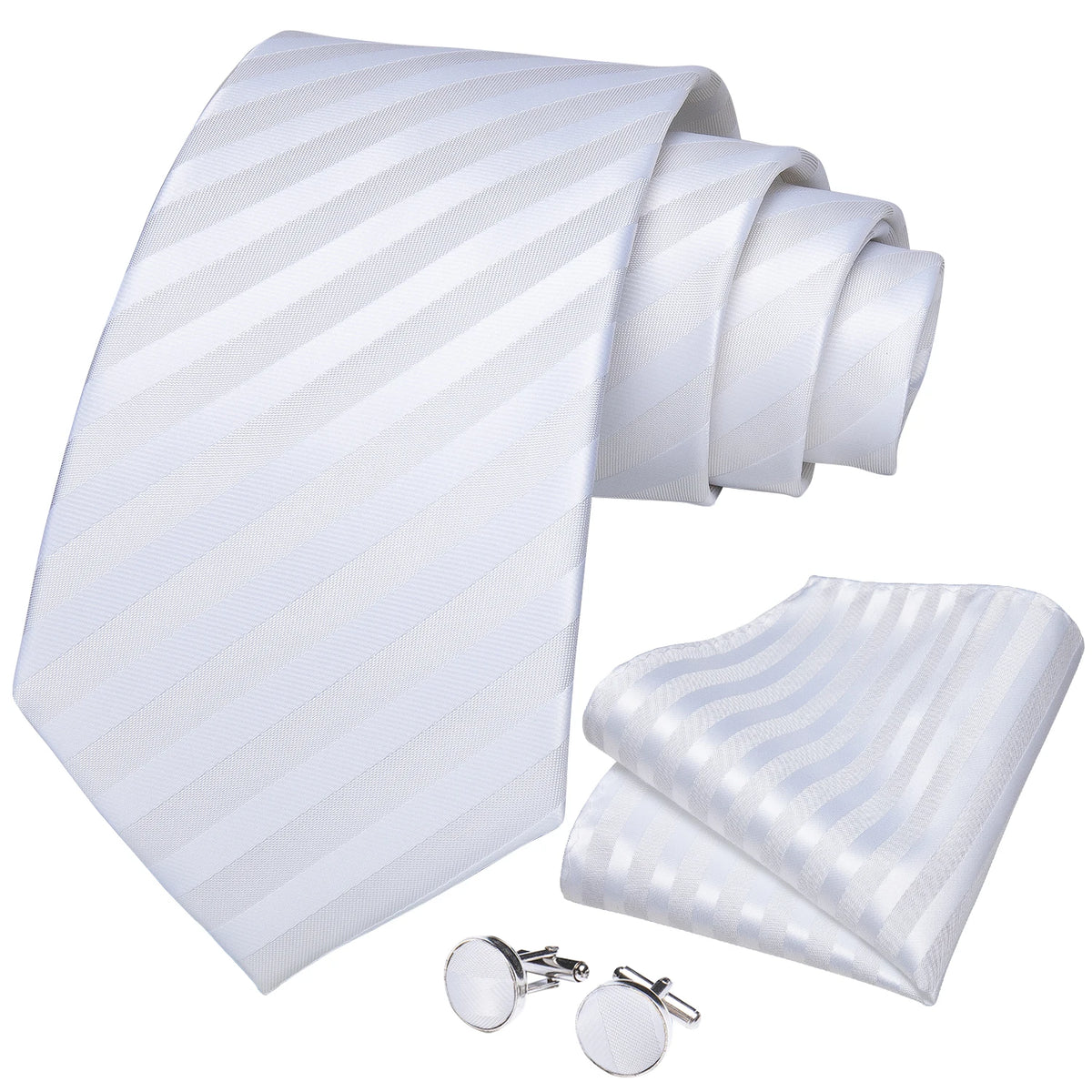 Coffret cravate homme rayée, pochette et épingle – CLEVI Paris