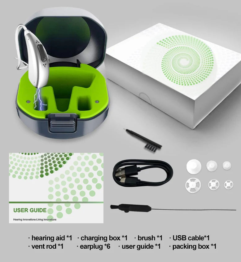 Aide Auditive Numérique Rechargeable 30 Canaux MUOXI – CLEVI Paris