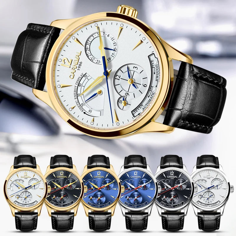 Montre Homme Automatique Double Fuseau Horaire Carnival – CLEVI Paris