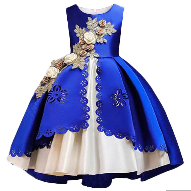 Robe fille fleurie sans manches pour fêtes – CLEVI Paris