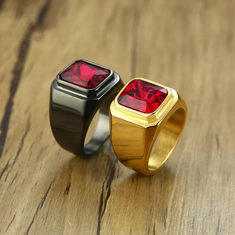 Bague homme carrée en acier et zirconium – CLEVI Paris