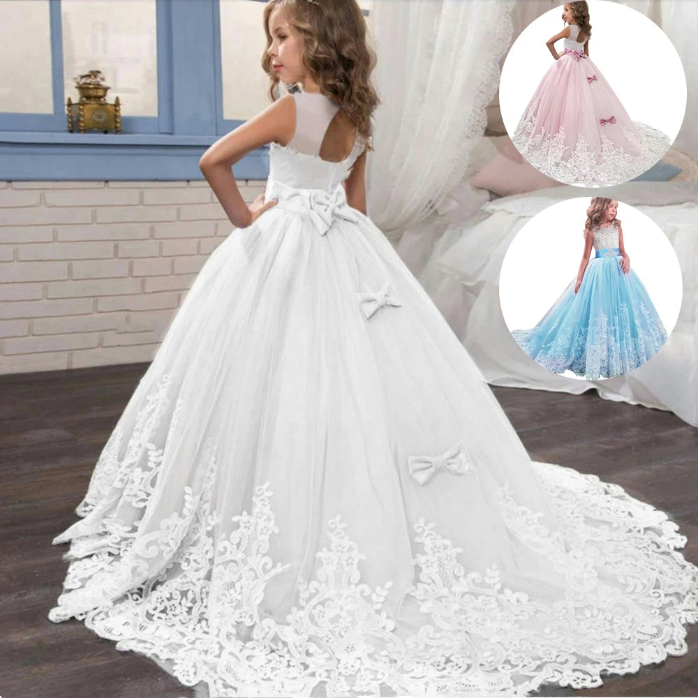 Robe cérémonie fille en dentelle LP-231 – CLEVI Paris