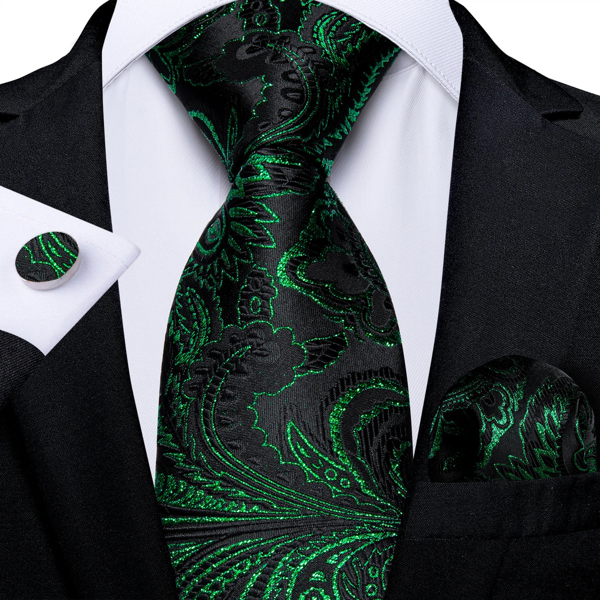 Coffret cravate homme paisley, pochette et boutons – CLEVI Paris