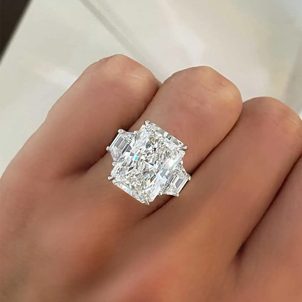 Bague Moissanite 10CT Argent 925 Plaqué Or 18K – CLEVI Paris
