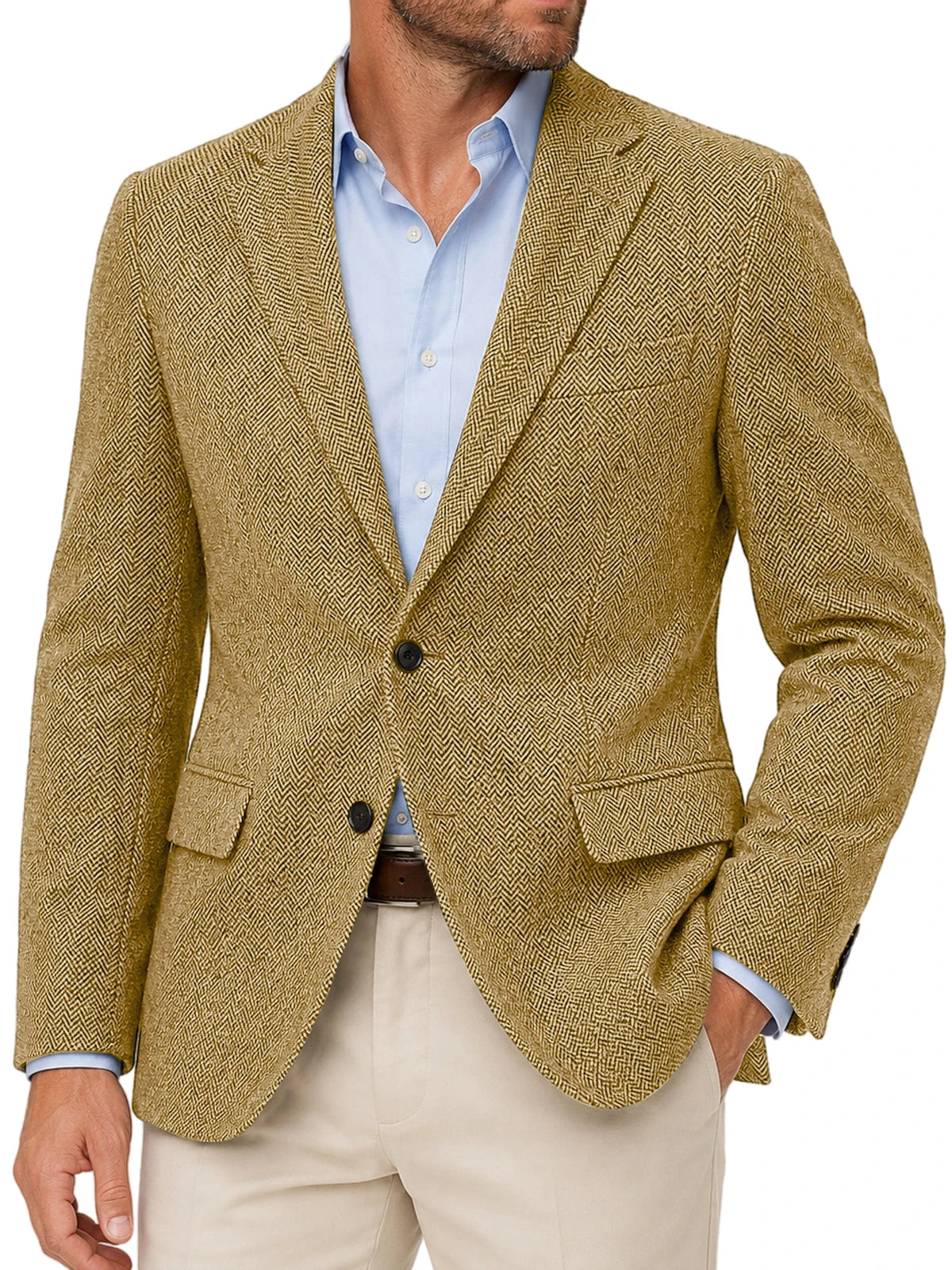Blazer homme à chevrons et deux boutons – CLEVI Paris