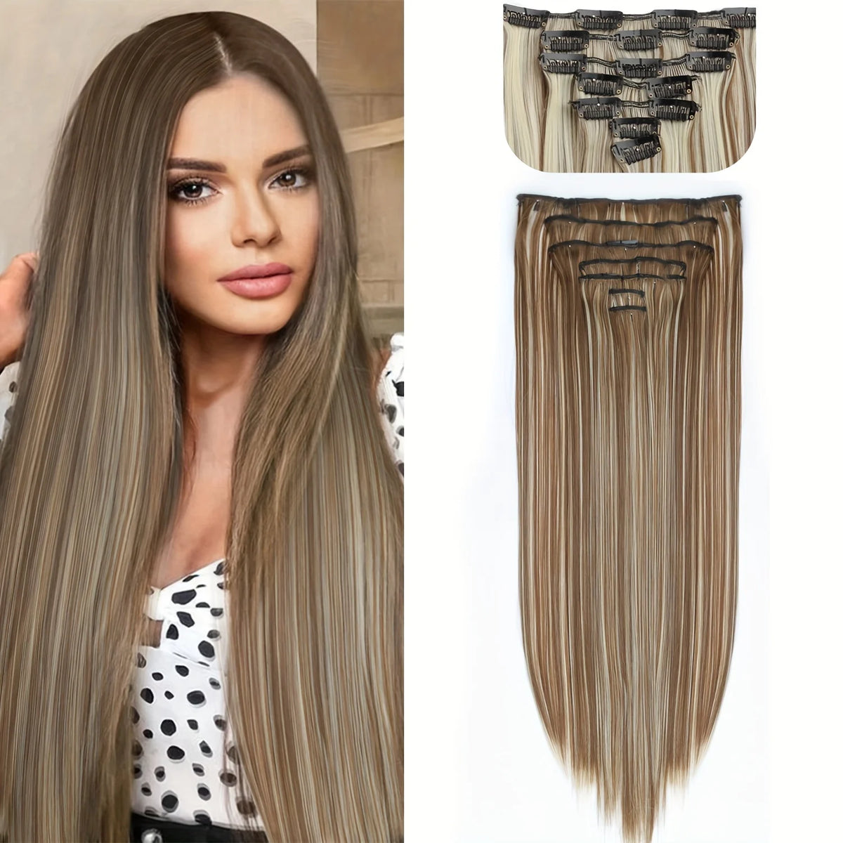 Extensions Cheveux Clips 7 Pcs Synthétique 50 Couleurs – CLEVI Paris