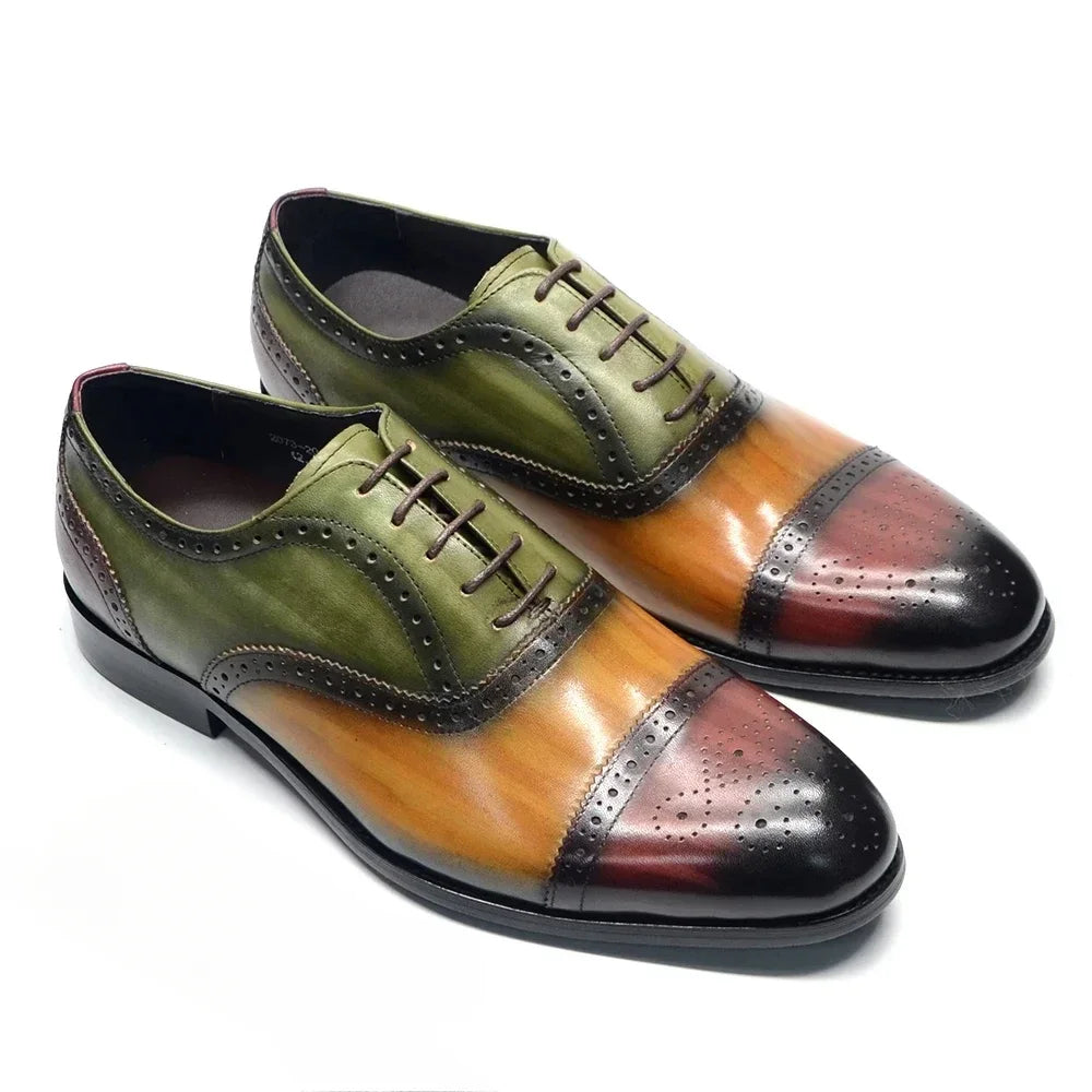 Oxford brogue homme en cuir et patchwork – CLEVI Paris