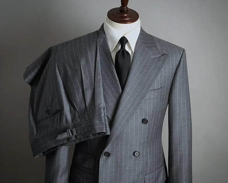 Costume homme croisé gris – CLEVI Paris