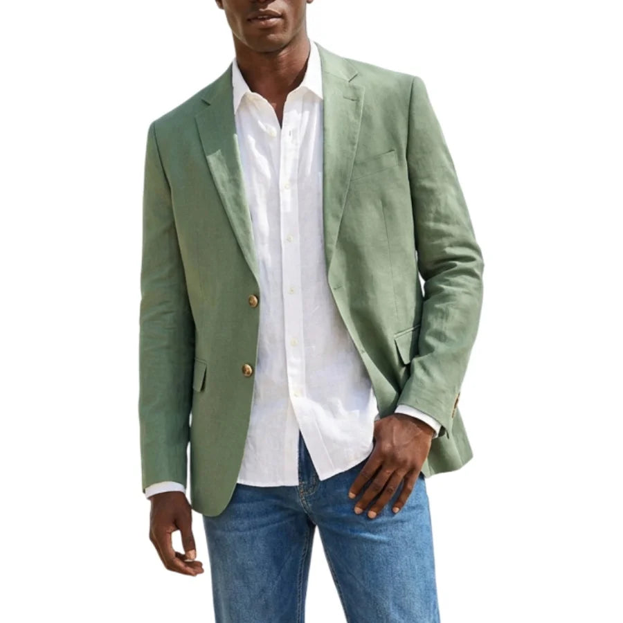 Blazer homme en lin mélangé, coupe ajustée – CLEVI Paris