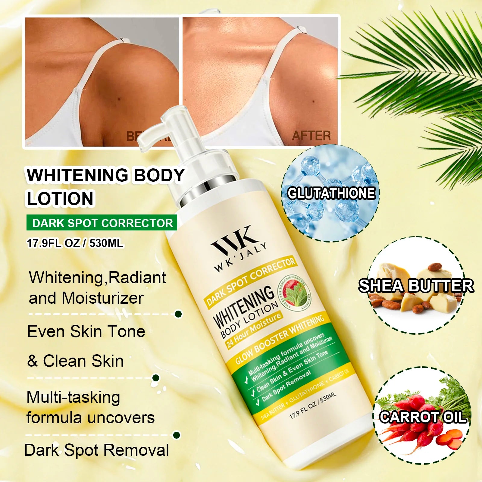 Coffrets & Packs Éclaircissants WK'JALY – Lotion, Huile, Sérum, Crème & Savon Anti-Taches – CLEVI Paris