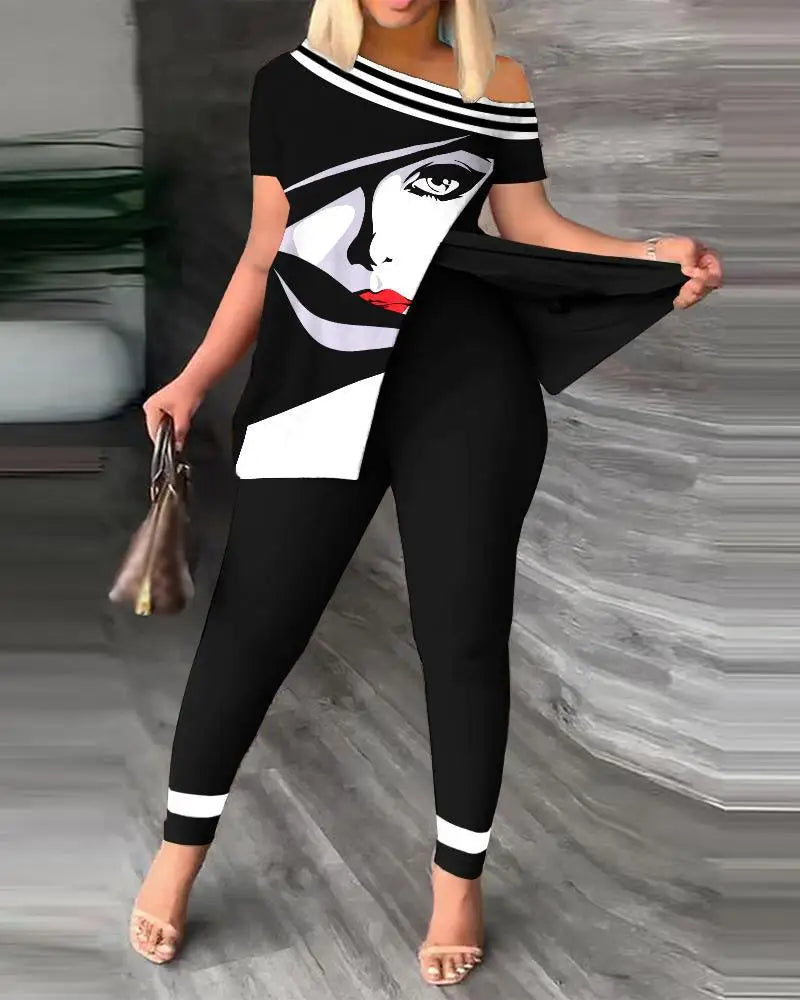 Ensemble 2 pièces femme imprimé chic – CLEVI Paris