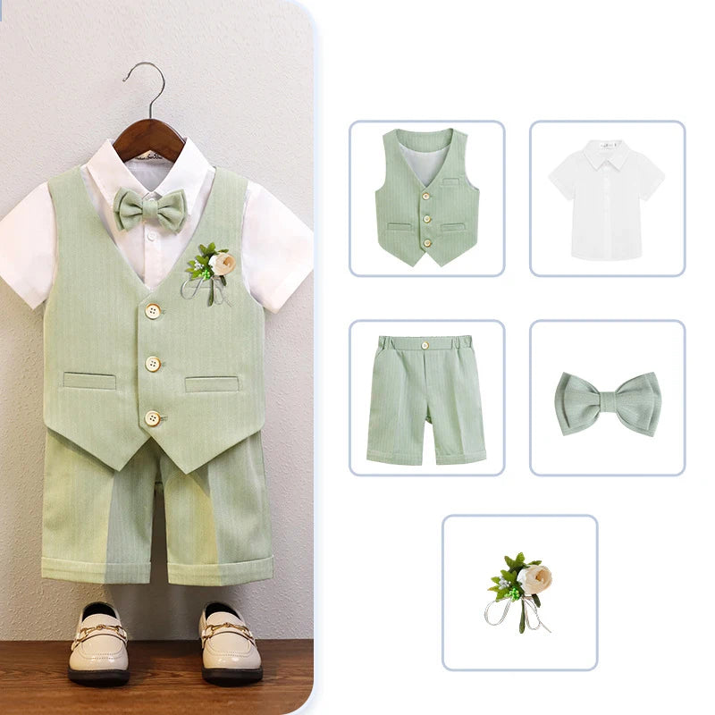 Costume été garçon, ensembles gilet et short – CLEVI Paris