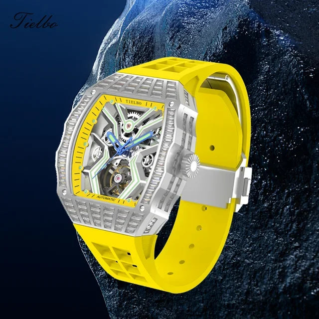 Montre Automatique Squelette Saphir Cristaux Homme – CLEVI Paris