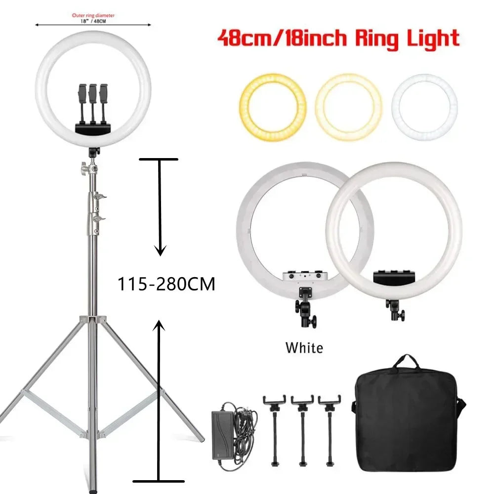 Anneau LED SH 18 pouces et supports au choix – CLEVI Paris