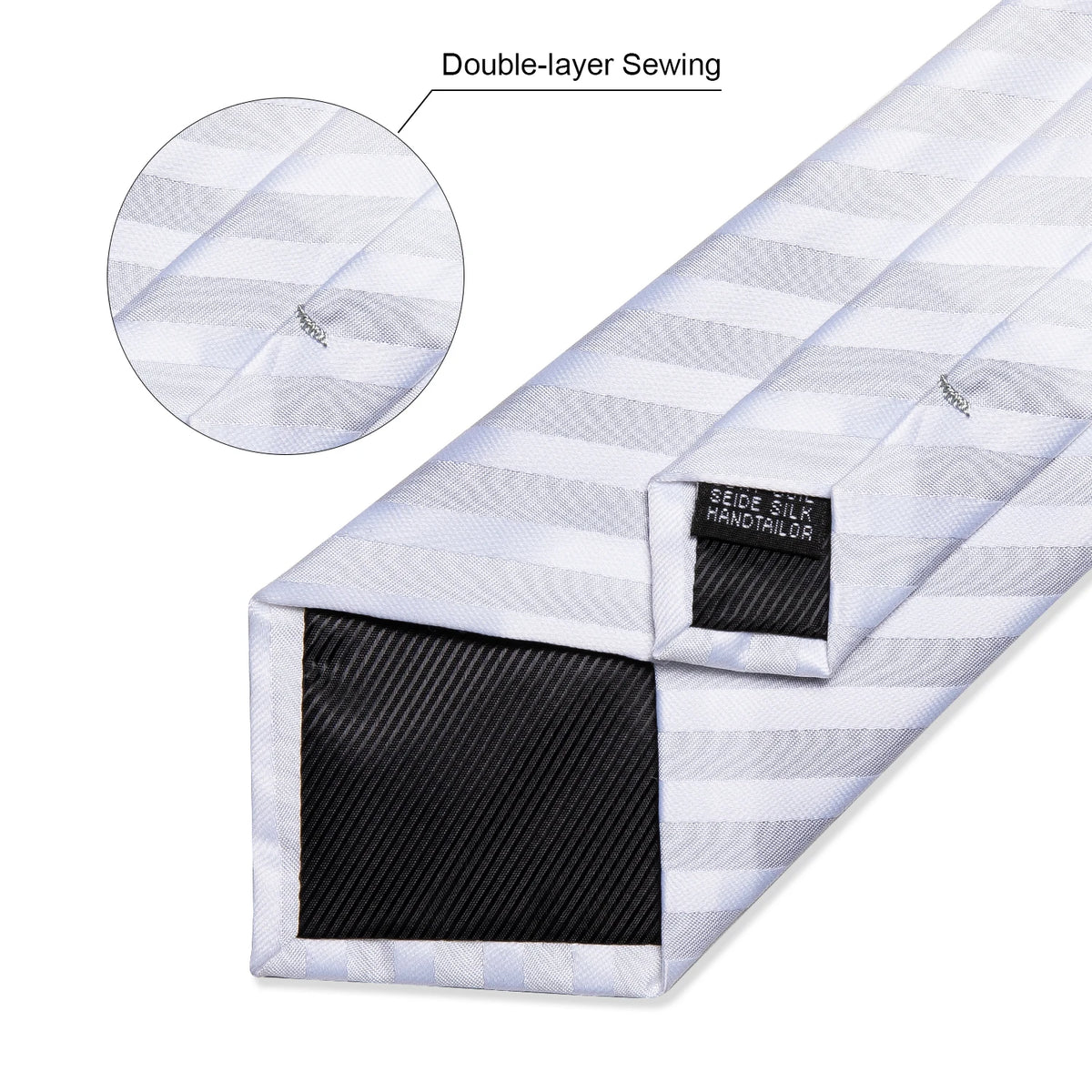 Coffret cravate homme rayée, pochette et épingle – CLEVI Paris