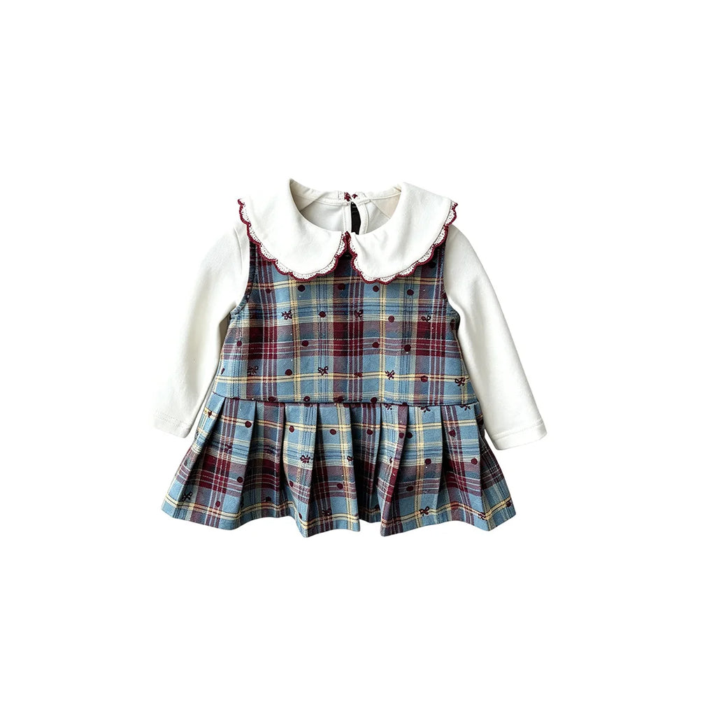 Ensemble bébé fille jupe et gilet à carreaux – CLEVI Paris