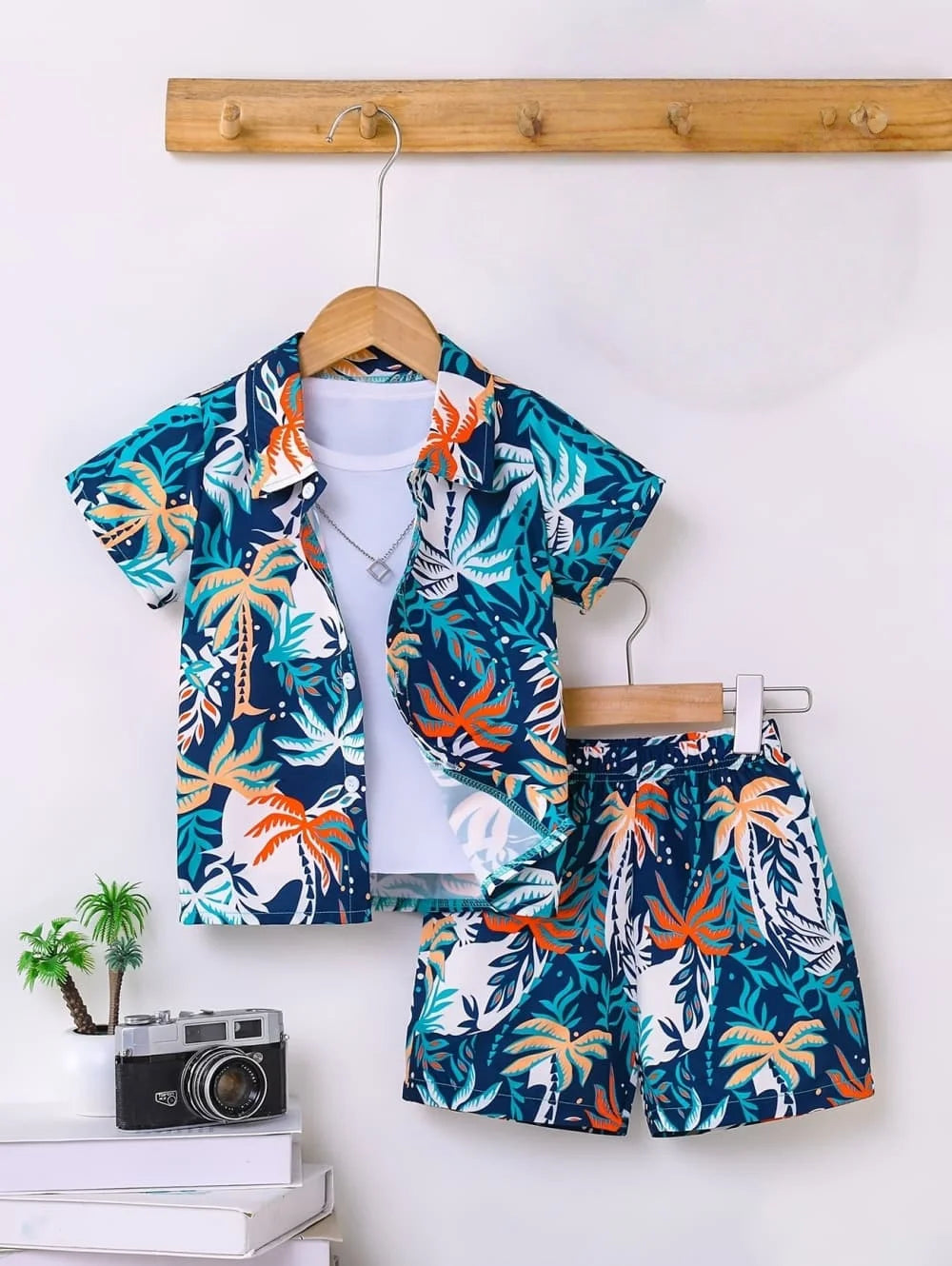 Ensemble garçon hawaïen haut et short – CLEVI Paris