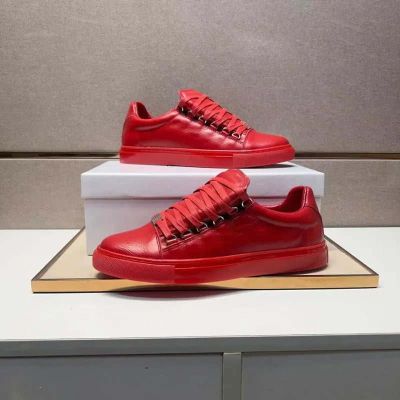 Sneakers Basses Cuir Véritable Boucle Cristal Homme EU 38-47 – CLEVI Paris