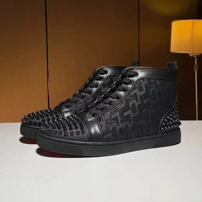Sneakers Montantes Homme Toile Rivets à Lacets – CLEVI Paris