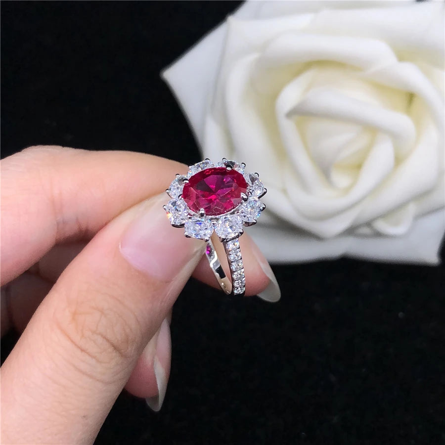 Bague Femme Rubis 2 Carats Or Blanc 14K – CLEVI Paris