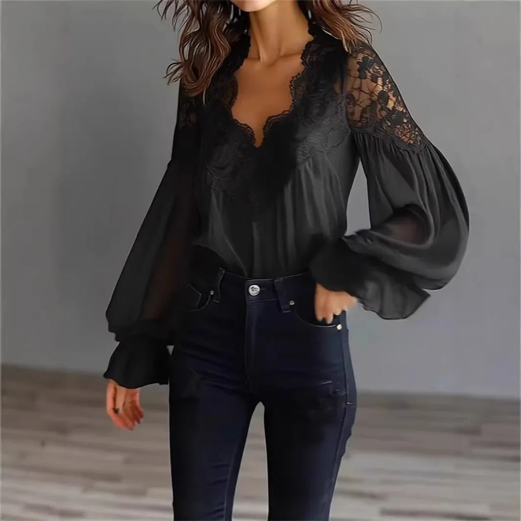 Chemisier Femme Élégant à Manches Bouffantes – CLEVI Paris