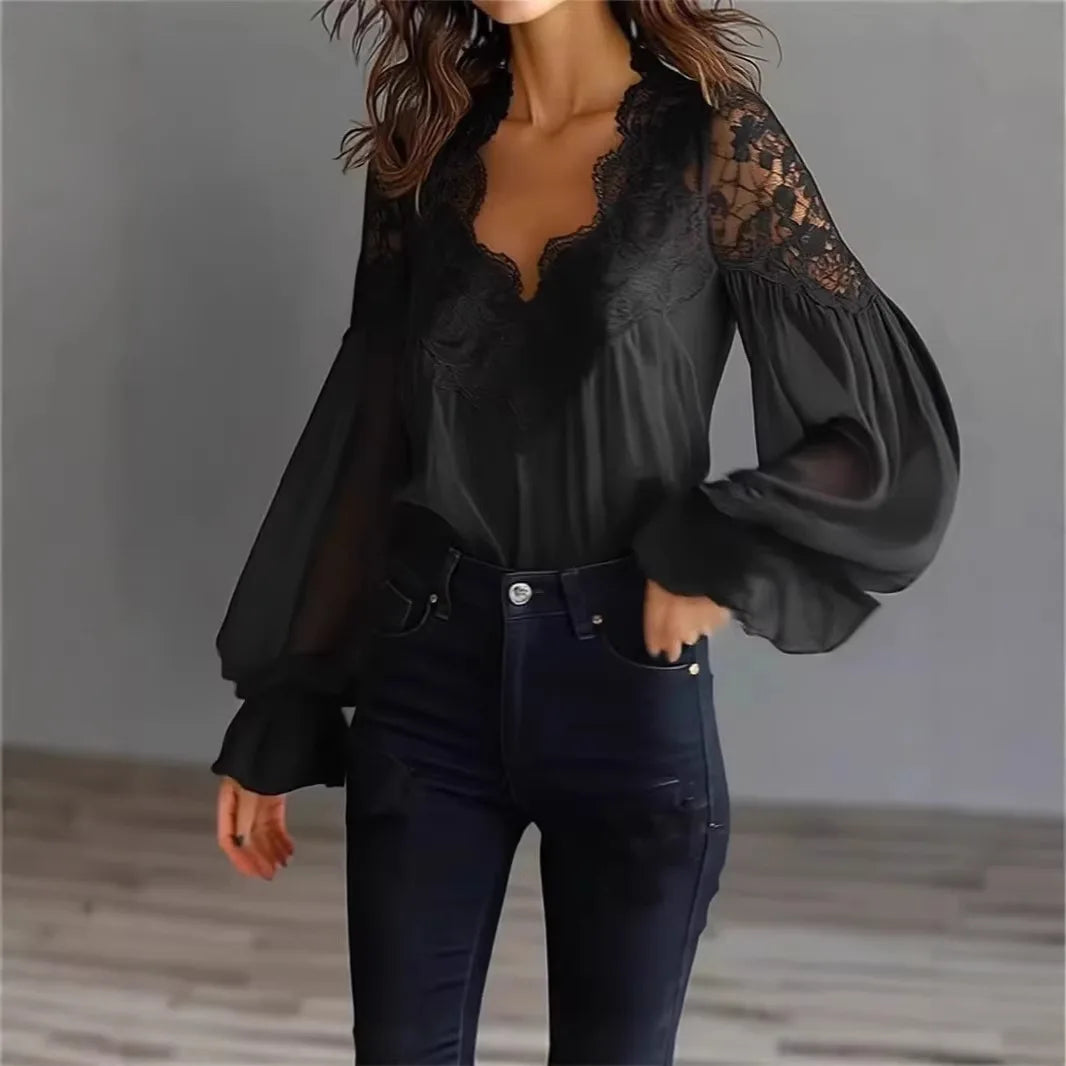 Chemisier Femme Élégant à Manches Bouffantes – CLEVI Paris