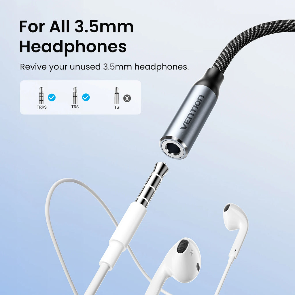 Adaptateur Vention USB-C Jack 3.5mm DAC Hi-Fi – CLEVI Paris