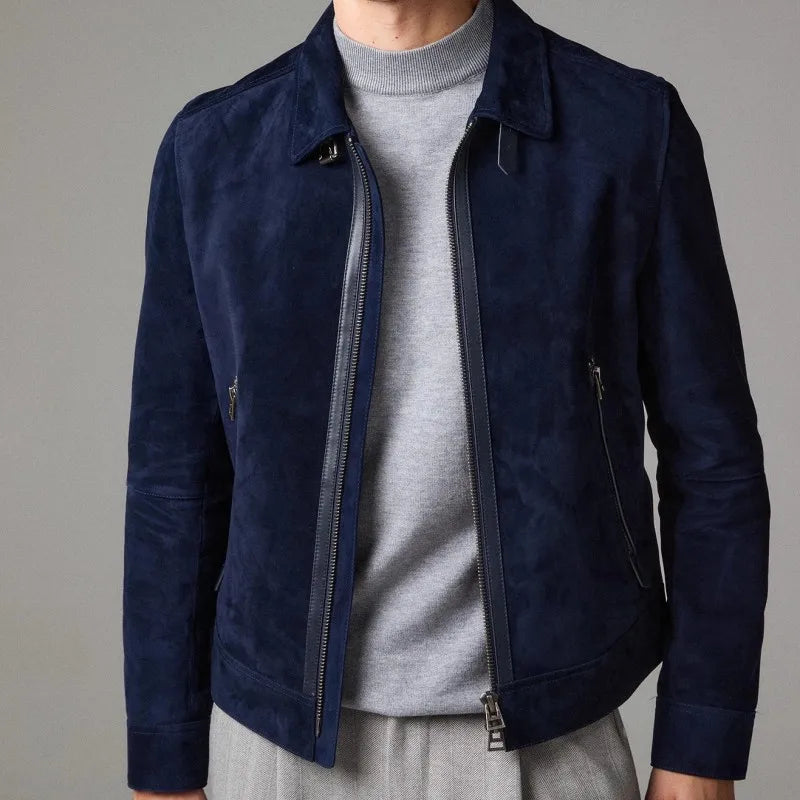 Veste homme en daim à coupe cintrée – CLEVI Paris