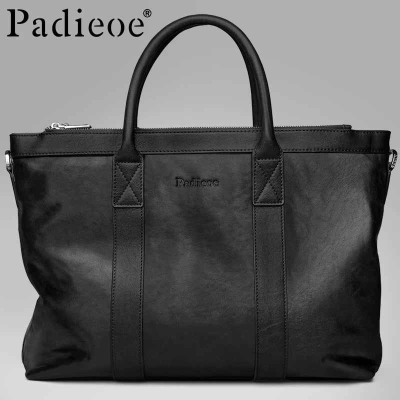 Sacoche Homme Cuir Vache Business Luxe Noir – CLEVI Paris