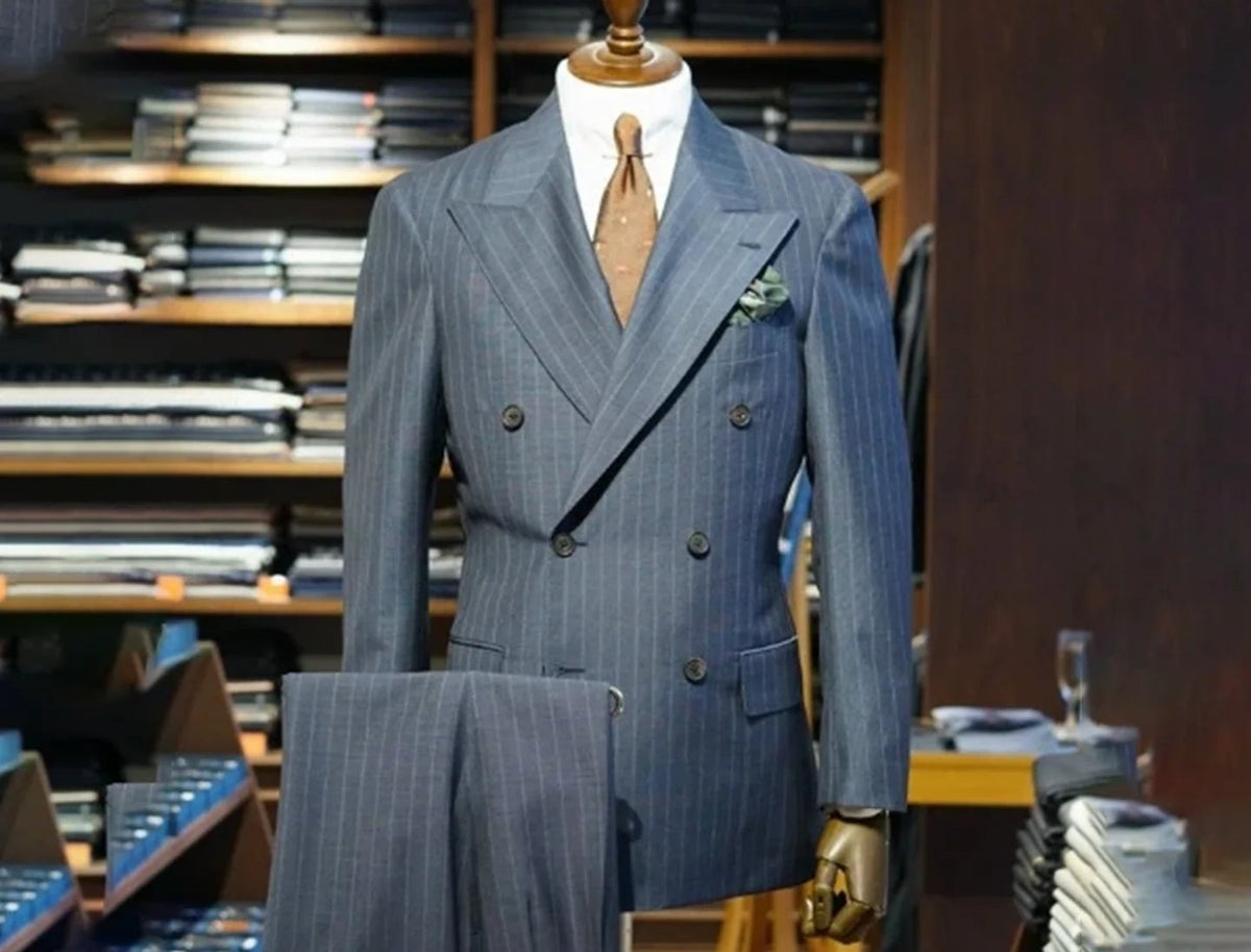 Costume homme croisé gris – CLEVI Paris
